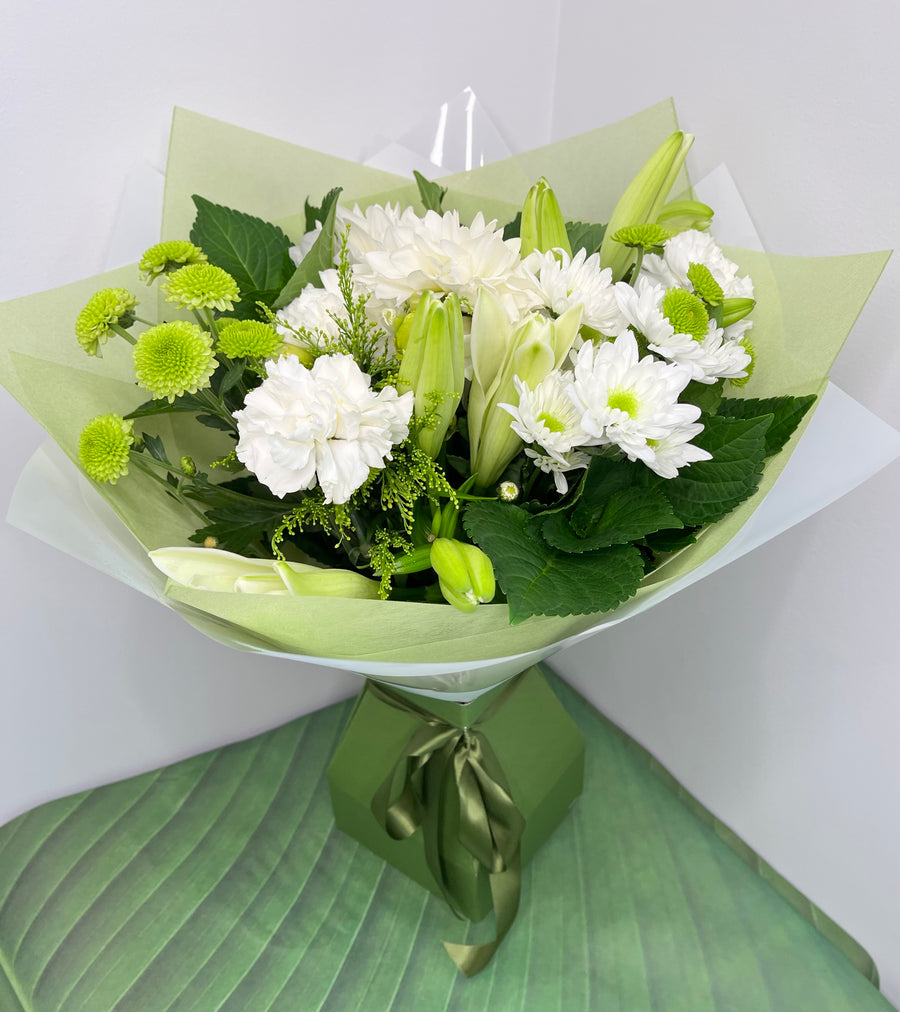 Wacol Cemetery, Sympathy arrangement, Carnation, Lily 