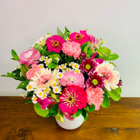 Birthday flowers, pink, classic bouquet, local delivery