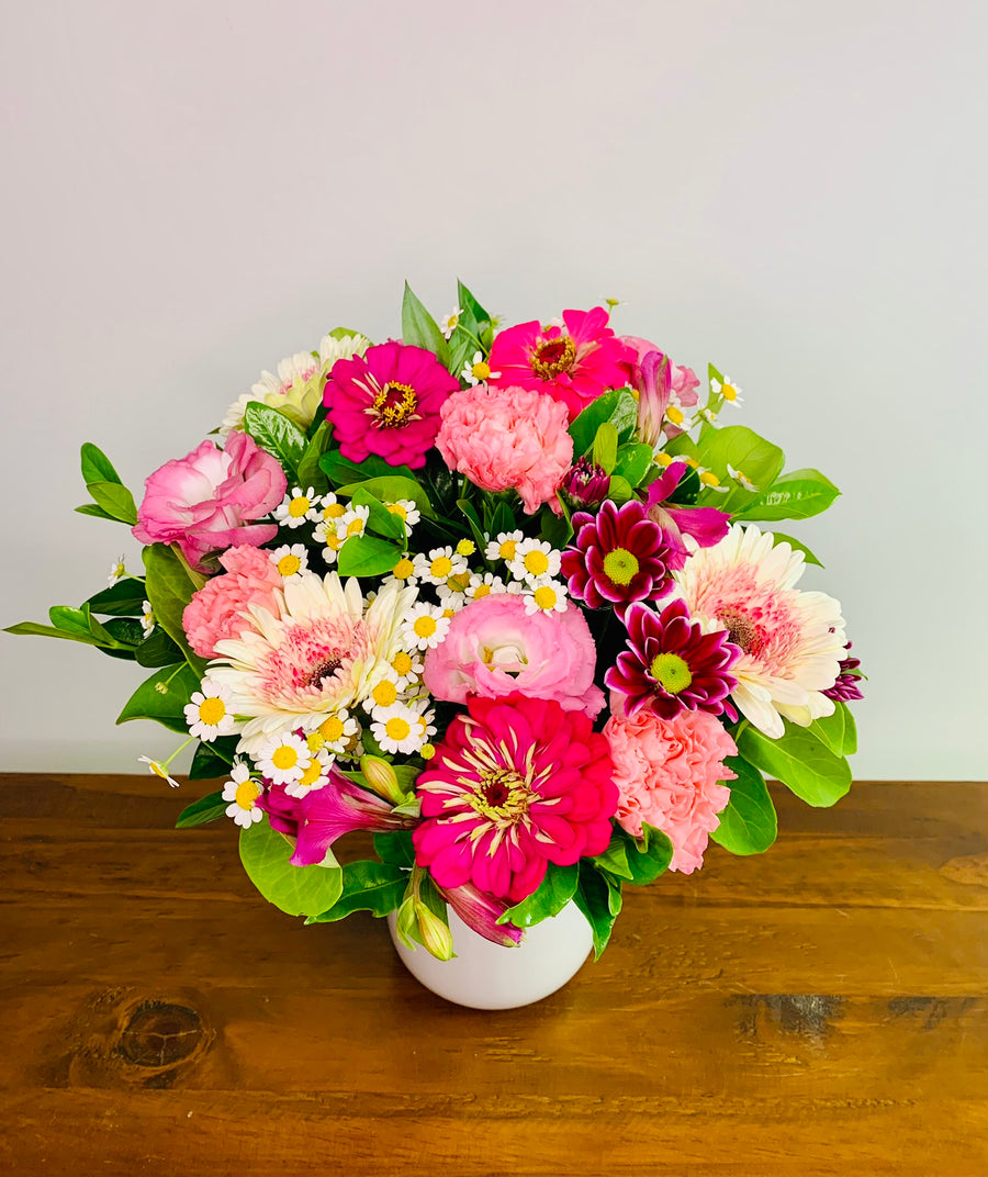 Birthday flowers, pink, classic bouquet, local delivery